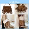 Vintage Suede Small Crossbody Bag With Tassel Details For Women Casual Outings