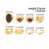 8pcs Set Personality Trend Smooth Surface Wrinkles Liquid Metal Acrylic Gemstone Open Rings for Men Women Designer Jewelry Sets