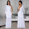 C7500 Fashionable Off-the-Shoulder Mesh Dress for Women In Europe and America - New High-End Style