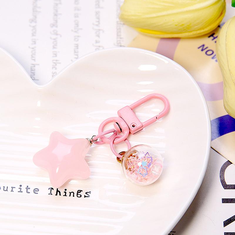 

Kawaii красочная звезда дрейф бутылка брелок милый брелок звезда кулон наушники подвесное украшение рюкзак украшения подарки розовый