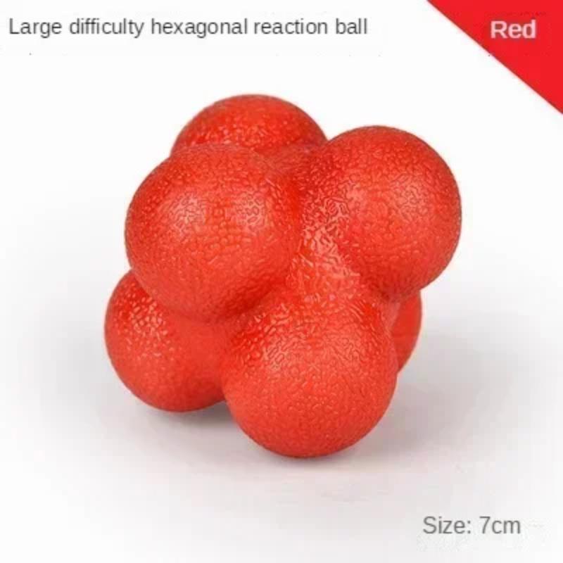 7cm High Density Silicon Rubber Hexagonal Reaction Ball Agility Coordination Reflex Exercise Active Fitness Training Ball