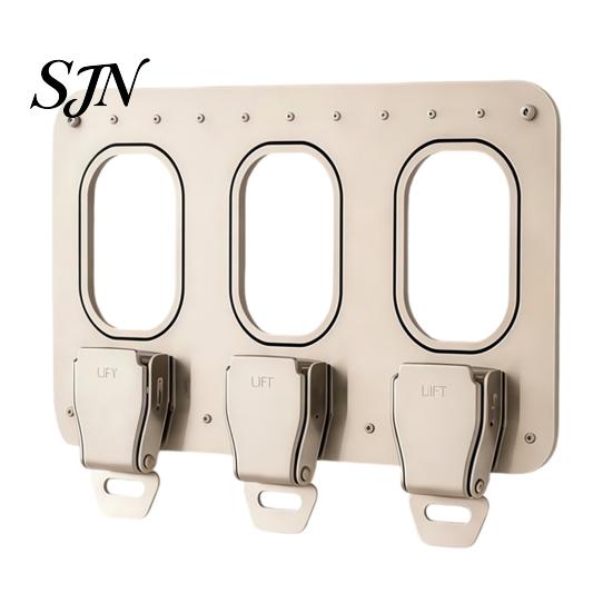 Einzigartiges Geschenk für Vielflieger Wandmontierter Schlüsselhalter im Design einer Flugzeugsicherheitsgurtschnalle Eingangsbereich, Abnehmbarer Ring Eingangsbereich Halter Rack