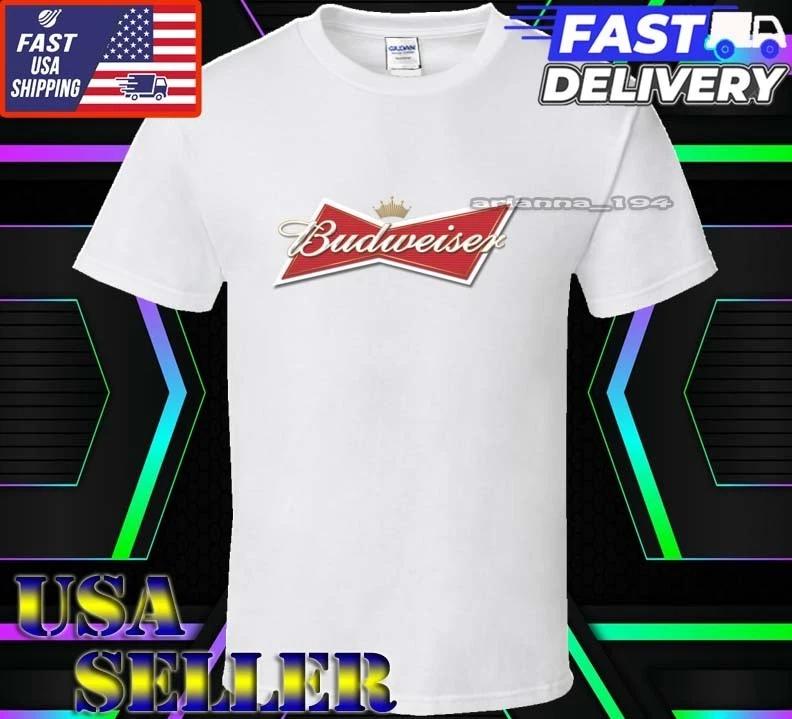 Новая футболка Budweiser с логотипом, смешная, американская, США, унисекс, размеры S-5XL S