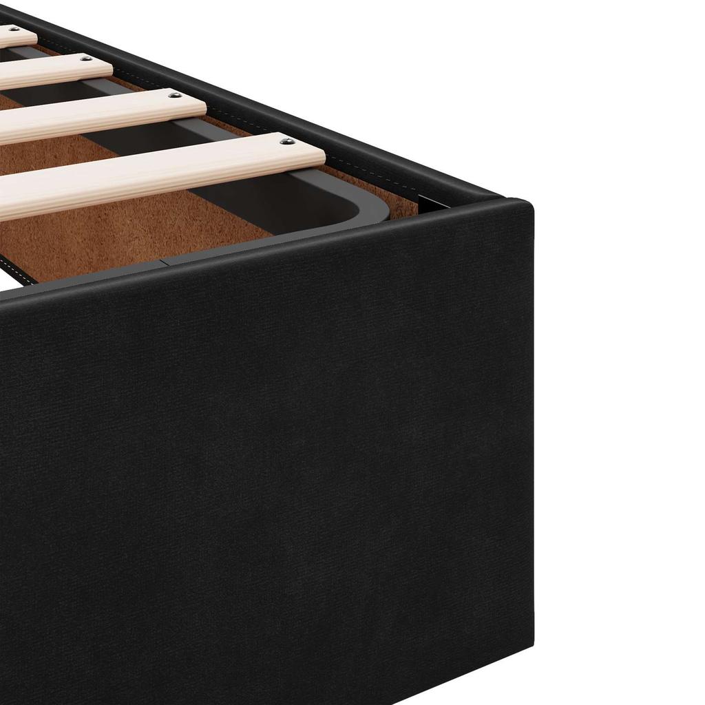 Storage Bed with Mattress Black 90 X 200 Cm Velvet