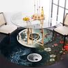 Yin Yang Moon Flowers: A Unique Artistic Design for Home DecorRound Non-Slip chair mat chair carpet for office Rugs for Office Decor Gift For Valentin