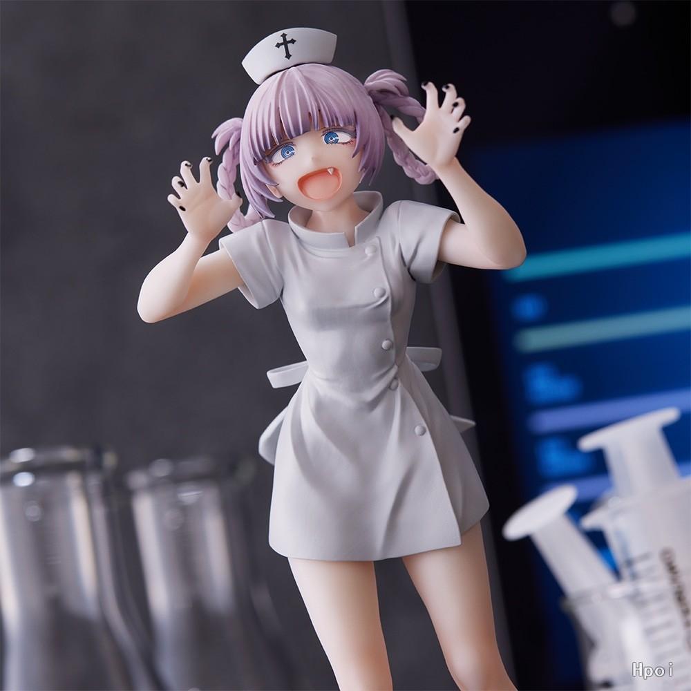 18CM Anime CALL OF THE NIGHT Figur Nanakusa Nazuna Hvit Sykepleier Utkledning Stående Søtt Grimaseuttrykk Jente PVC Gave Leketøy