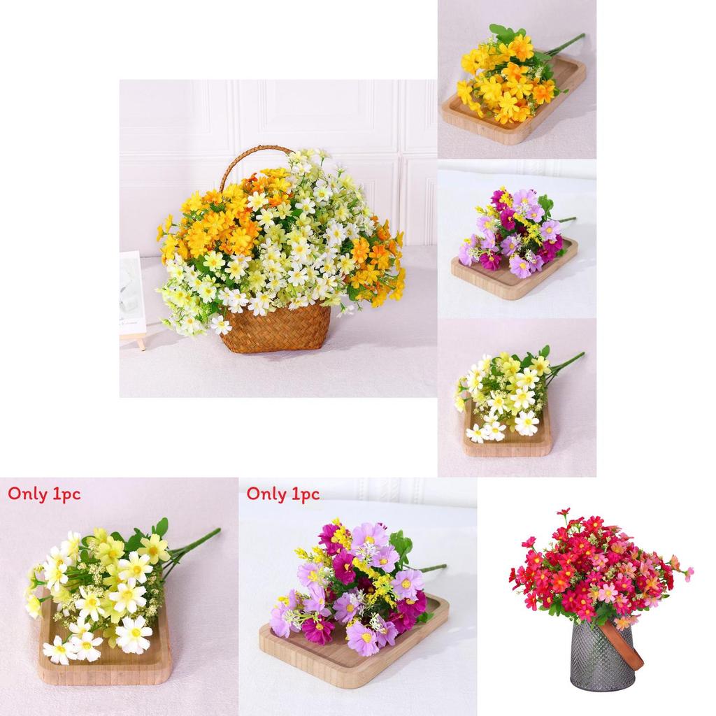 Lifelike Daisy Floral Bouquet For Wedding Photography Home Styling Event Decor