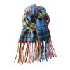 2024 Winter New Retro Rainbow Checkered Scarf Women'S Mohair Neck Thickened Warm Student Shawl