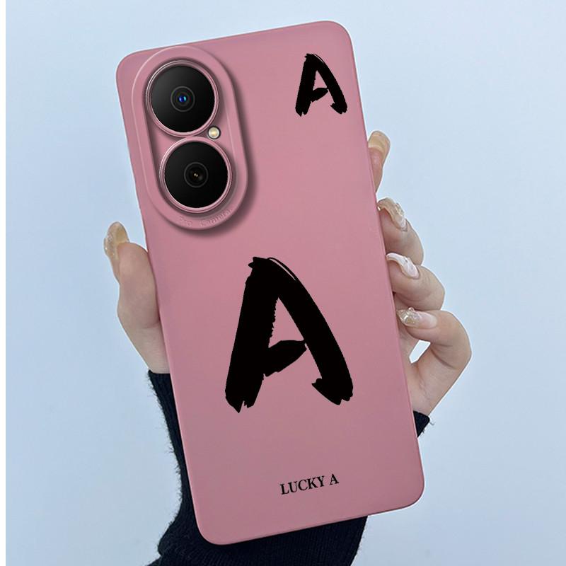 For Huawei Nova Y73 4G Lucky Initial Letter Phone Case For Huawei Nova Y73 NovaY73 4G Soft Silicone Back Cover Shockproof Bumper