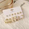 11 Pairs Combo Set Celebrity Inspired Latest Trendy Stylish Gold Plated Geometric Twist Pearl Hoop Dangle Earrings for Women and Girls