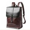 Men Leather Backpack Large Capacity Waterproof School Bags For Teenagers College Laptop Backpack Bookbags Mochila Escolar