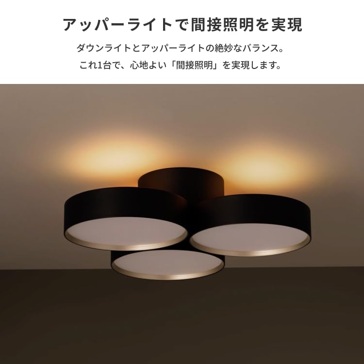 Artwork Studio Phantom LED Ceiling Light, 8-tatami Room Size [LED Bulb Included], 40,000 Hours, Dimmable, Color Adjustable (warmwhite), Indirect