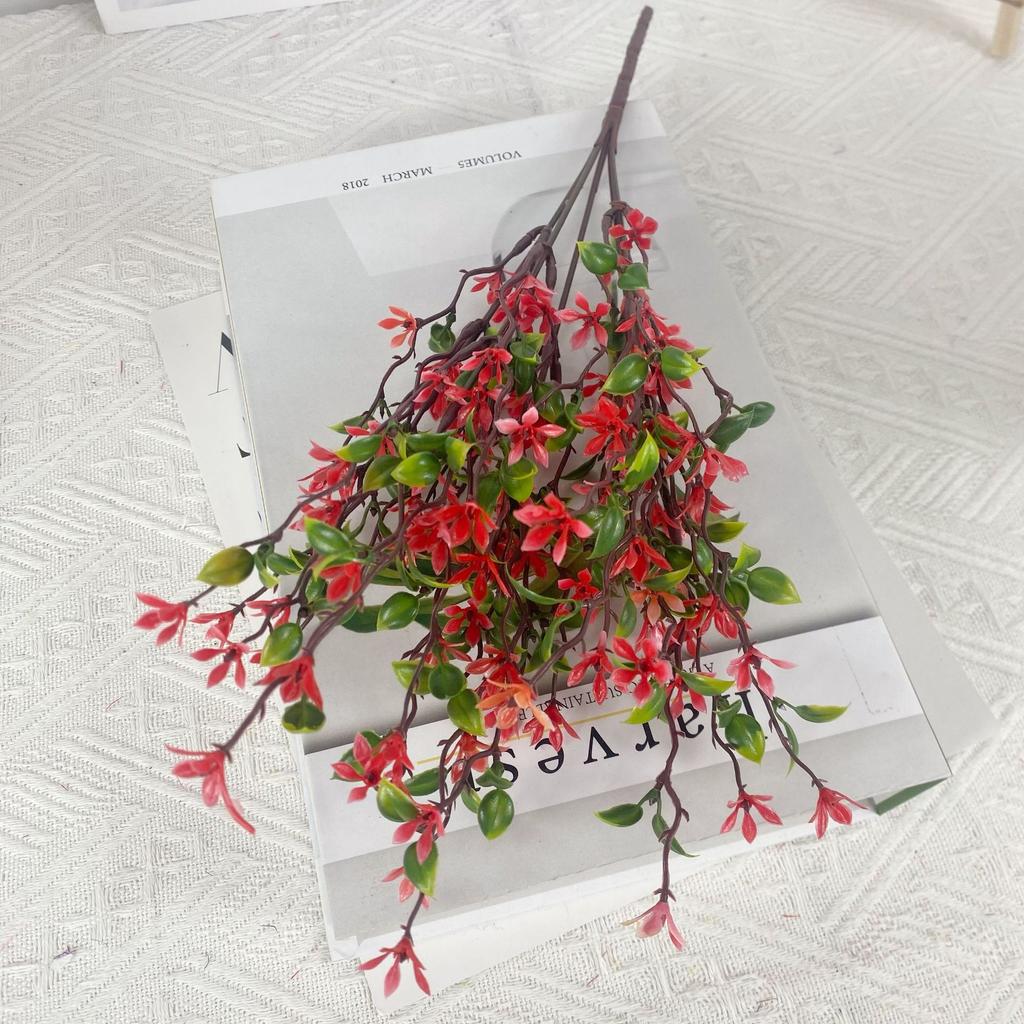 Simulation Artificial 5-Fork Plum Blossom Green Plant Fake Flower Small Fresh Lilac Home Outdoor Decoration