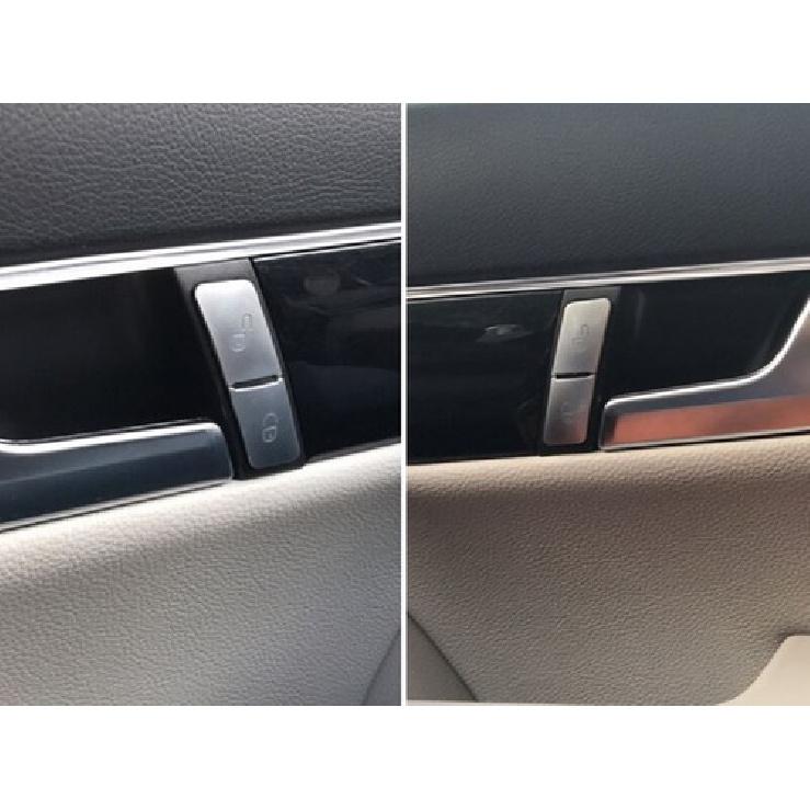 Matte Silver ABS Car Inner Door Lock Button Decorative Sticker For Benz E 10 11