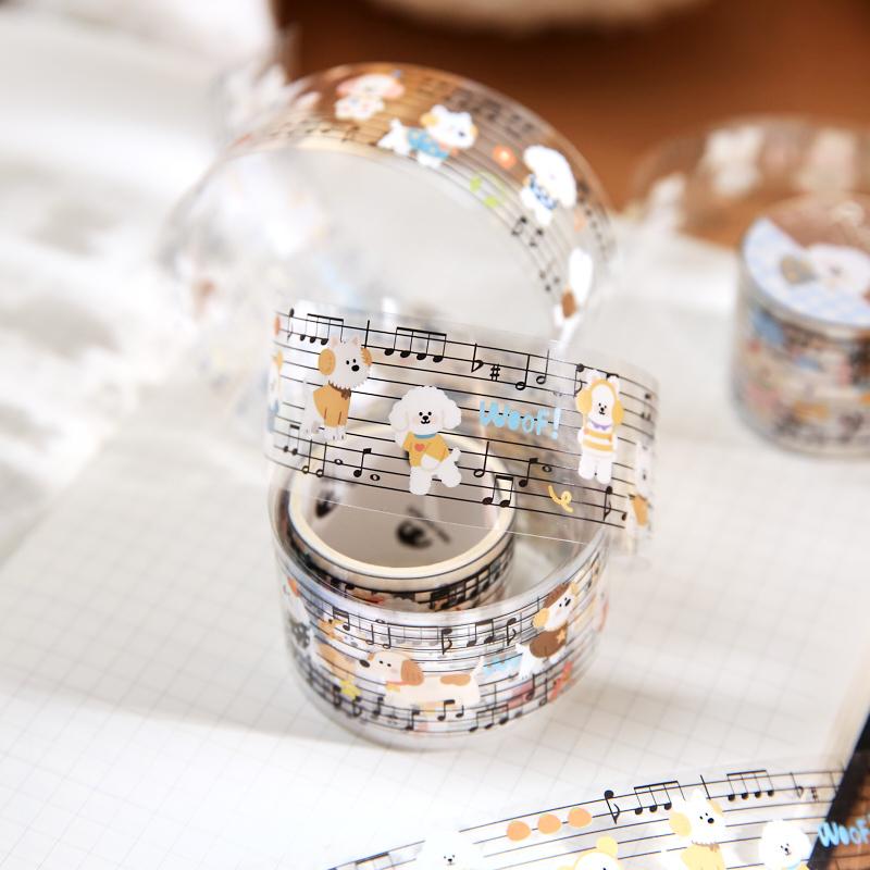30mm * 2m Cute Pet Score Series Kawaii Cartoon Handbook Decorative Material PET Masking Tape DIY Diary Scrapbook Supplies