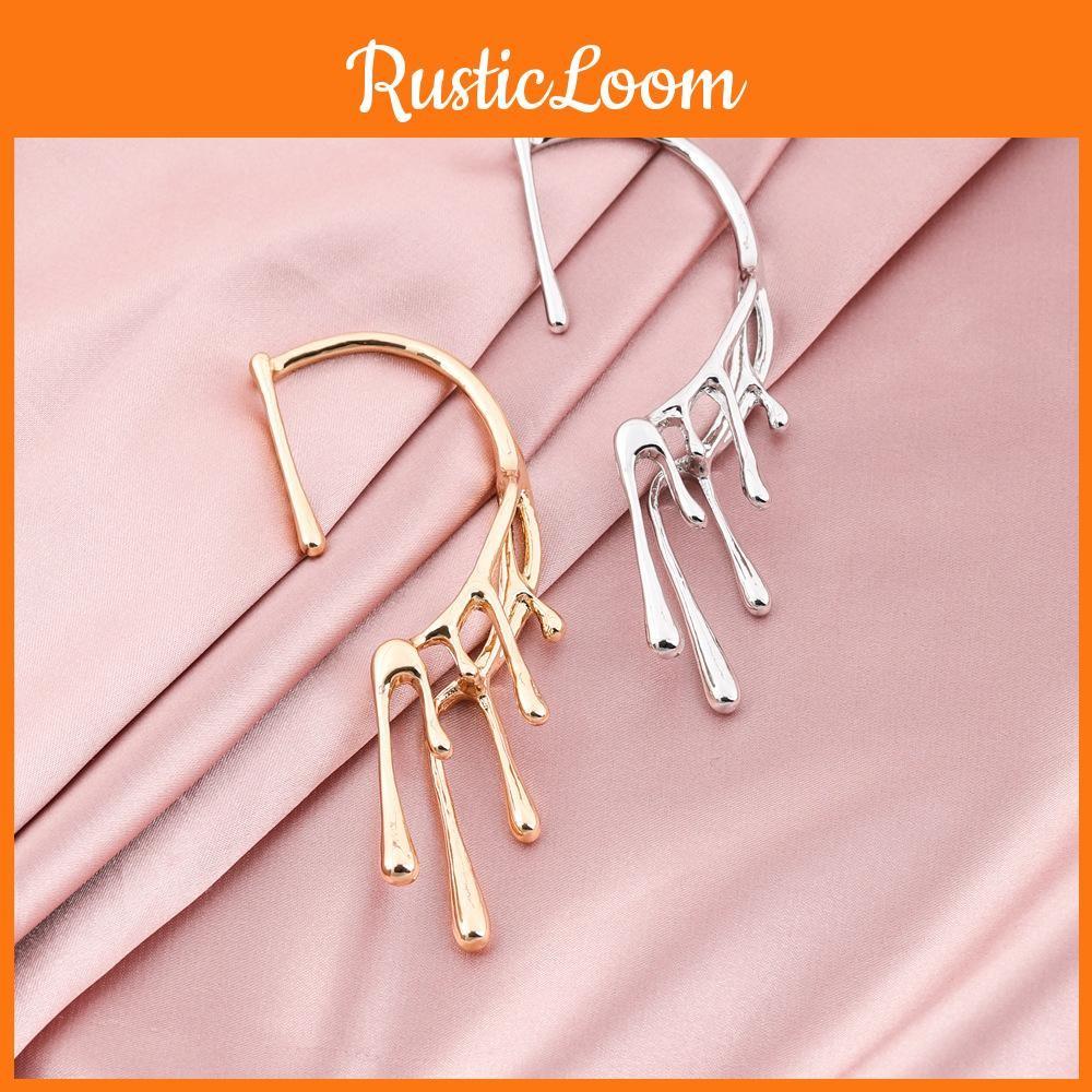 Alloy Geometric Chic Earrings With Irregular Lava Drop Design In Gold And Silver