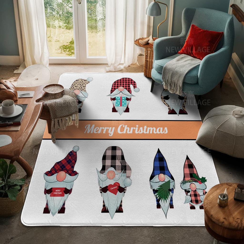 House Entrance Carpet Home Door Mat Living Room Bath Foot Bathroom Non-slip Water Absorption Rugs Bath Merry Christmas Winter