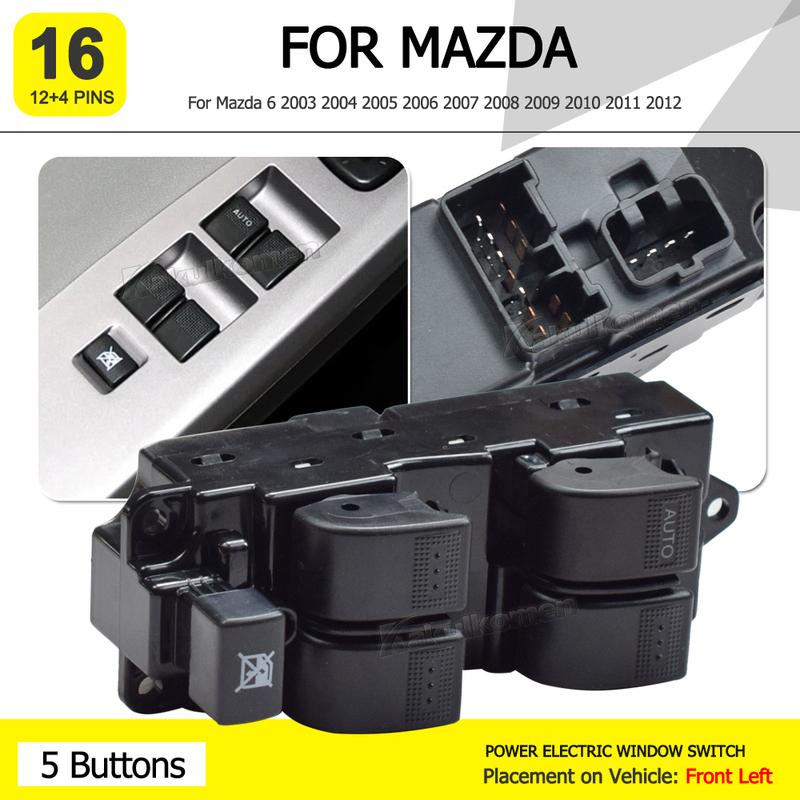 Car Front Left Side Electric Power Window Master Switch Control Button LHD For Mazda 3 6 FML Premacy GJ6A-66-350A GJ6A66350A