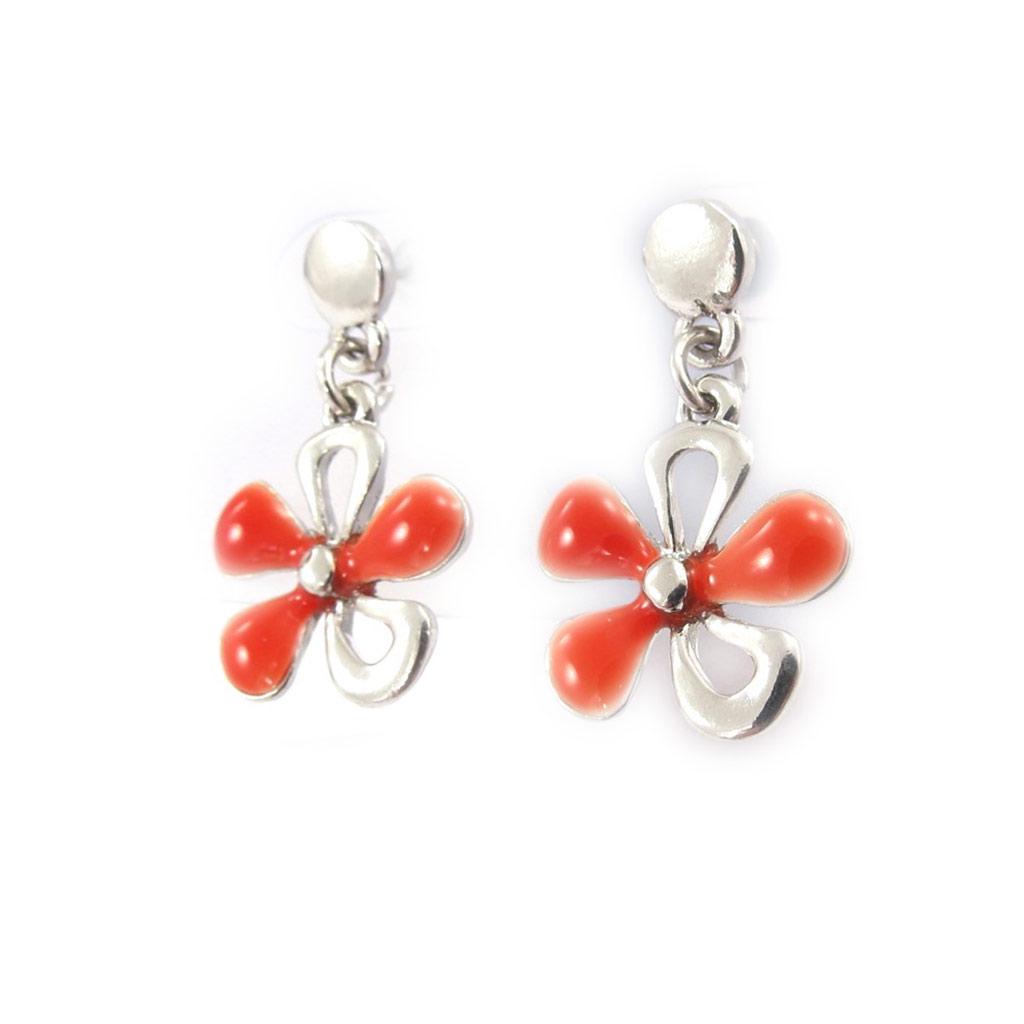 Les Trésors De Lily [J9008] - Designer 'Flora' Orange Earrings