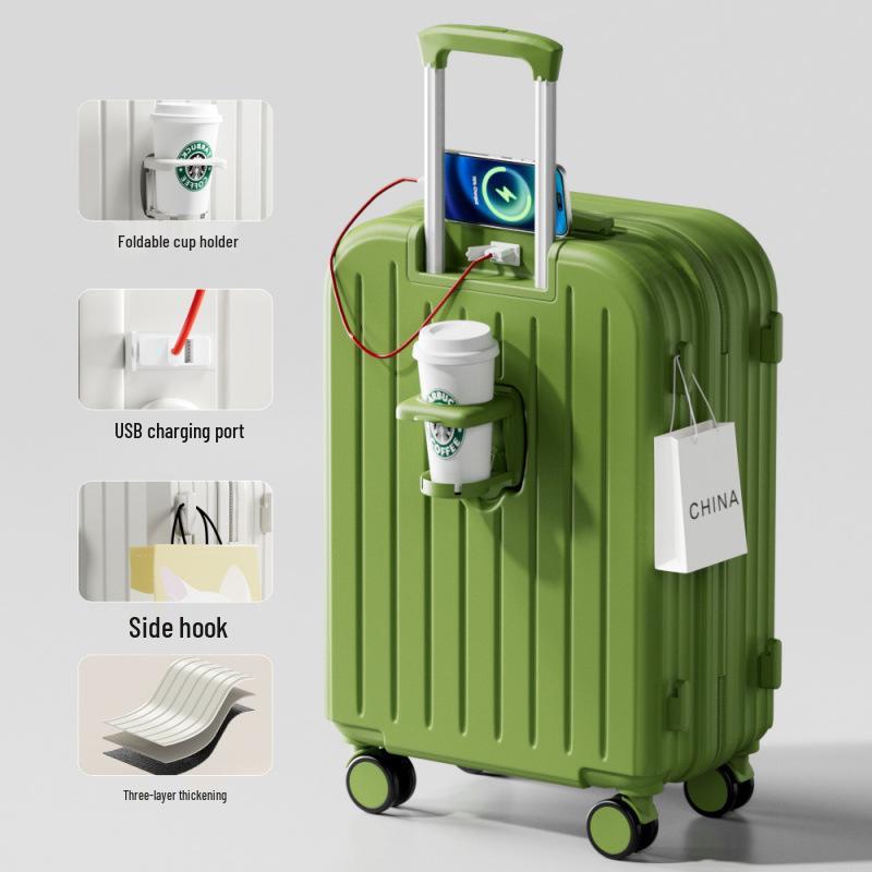 Durable Large Capacity Trolley Suitcase with Combination Lock and Universal Wheels