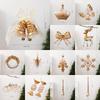 Golden Translucent Christmas Snowflake Pendant Crystal Prism Wreath Elk Deer Ornaments  Home