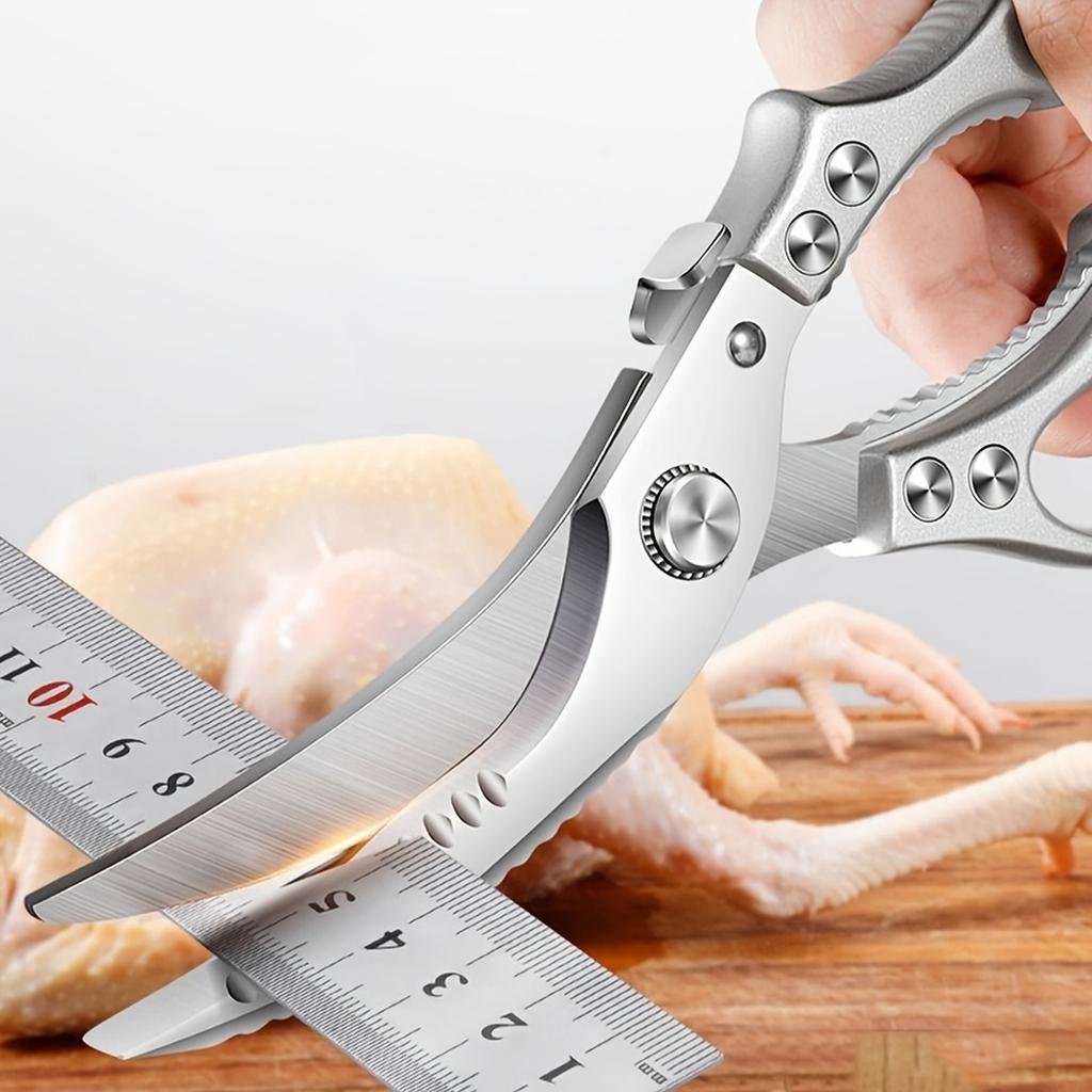 Multi Purpose Kitchen Shears Stainless Steel Heavy Duty Scissors for Cutting Meat Poultry Vegetables and Herbs with Ergonomic Handle and Safety Lock