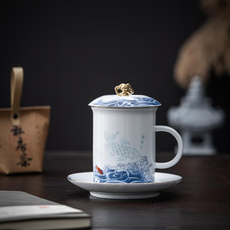 High-end Merchandise Linglong Office Cup Ceramic Cup Graduation Season Opening Ceremony Business Enterprise Senior Gift Set