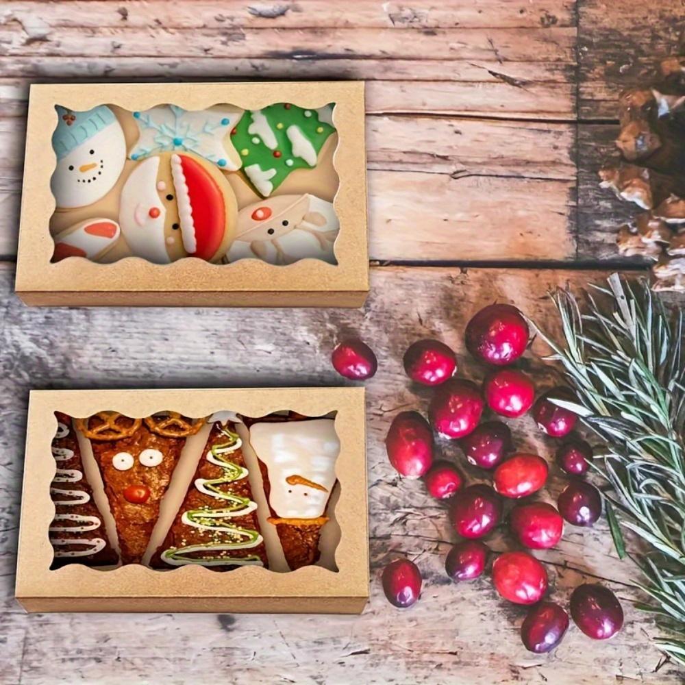 25pcs Premium Kraft Paper Gift Boxes with Clear Window Perfect for Cookies Macarons Candy Pieceaging Ideal for Weddings Parties & Decorations