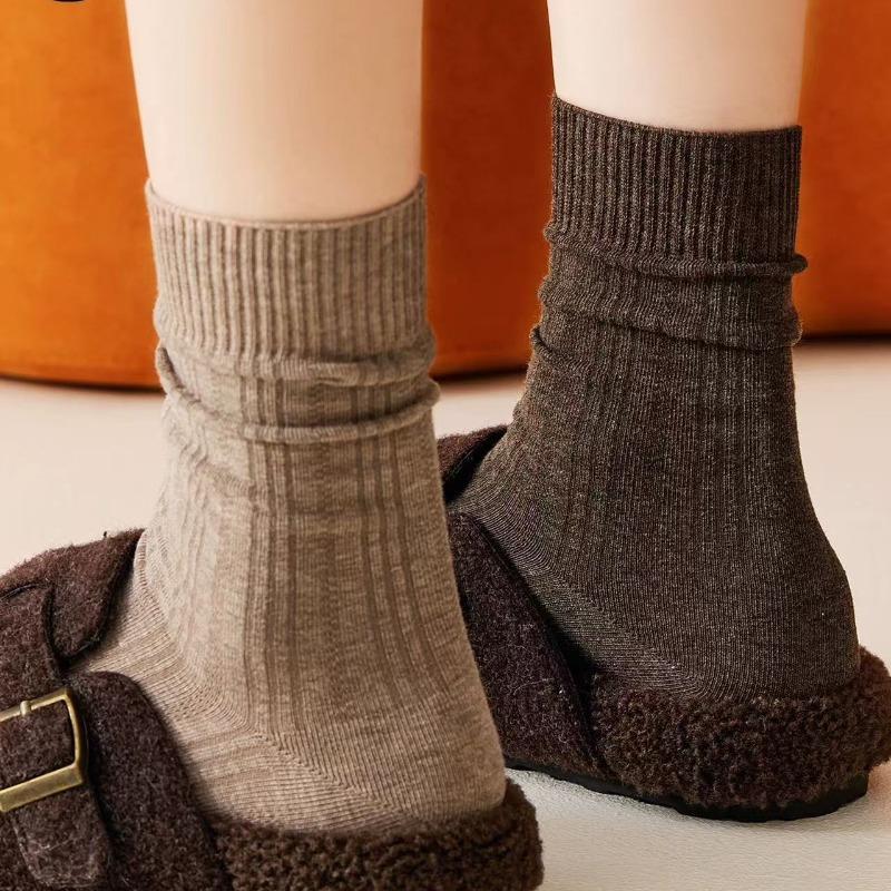 Women's Boneless Pure Cotton Mid-calf Socks, Spring and Autumn Long Socks, Postpartum Socks, Pile Socks