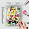 50/100PCS Colorful Mini Square Nail Sponge +Grab Pen Set 10mm Gel Polish Gradient Nails Brush Soft Nail Square Smudge Tool DIY