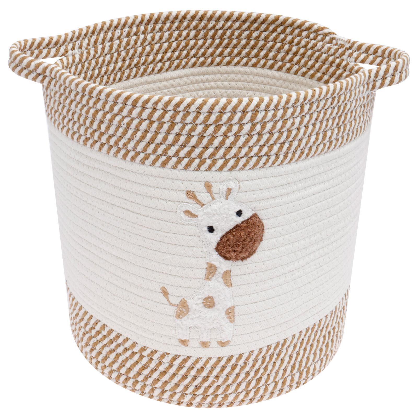 Storage Basket Cotton Corded Rope Multipurpose Sundries Toy Organizer Foldable Household Gift Laundry Basket жирафовый 5000₽