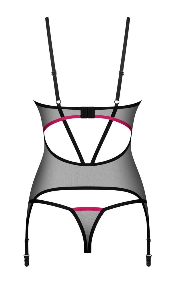 Obsessive - Sexy 2-Piece Set with Garters Novenes XL/2XL