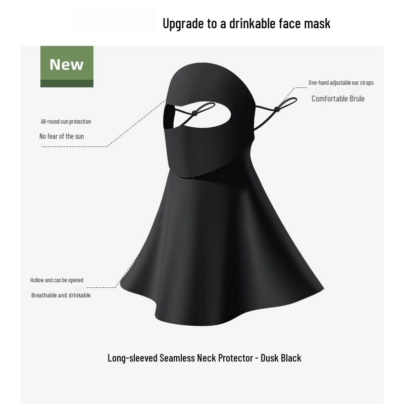 Damen UV-Schutz Gesichtsmaske: Eis-Seide, Atmungsaktiv, Sonnenschutz, Hohe Optik, Augenecken-Schutz