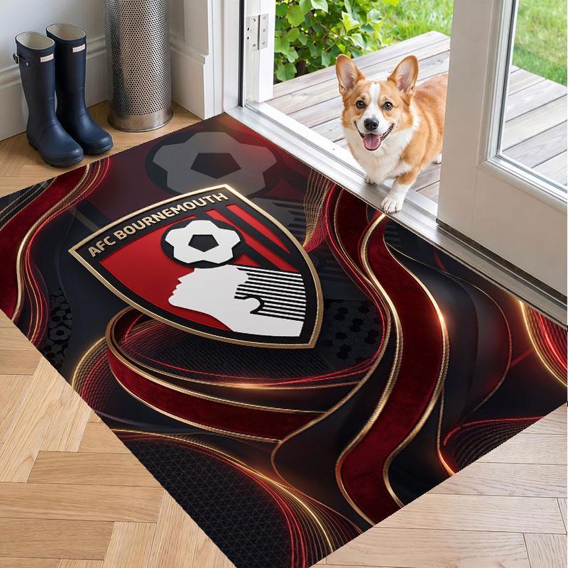 Soft Floor Carpet Bournemouth Football Pattern Area Rug Decorative Mat For Home Room Decoration