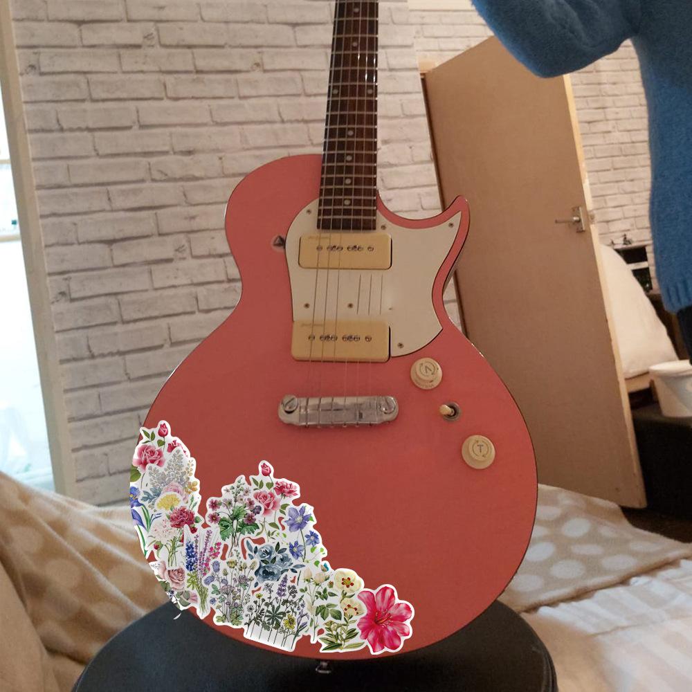 50 Ins Style Flowers Graffiti Stickers Suitcase Motorcycle Trolley Case Notebook Waterproof Stickers