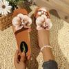 Fashion Ladies Shoes 2025 Hot Sale Open Toe Women's Slippers Casual Daily Slippers Women Square Toe Floral Flat with Women's Sandals