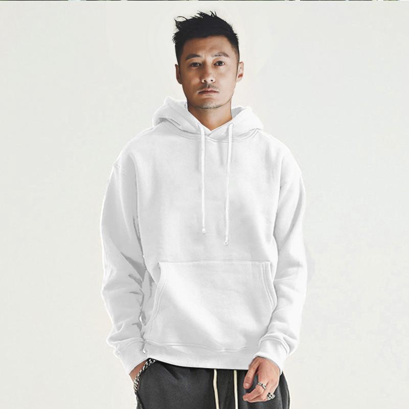 

New Winter Men s American Style Heavyweight Fleece-Lined Hooded Sweatshirt - Trendy Casual Loose-Fit Versatile Couple s Hoodie S (95-120 lbs)
