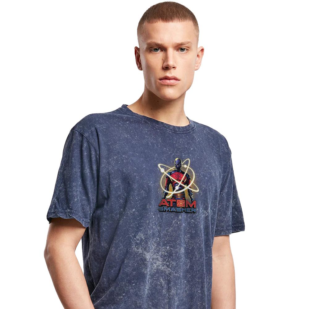 Black Adam Unisex Adult Atom Smasher Acid Wash T-Shirt