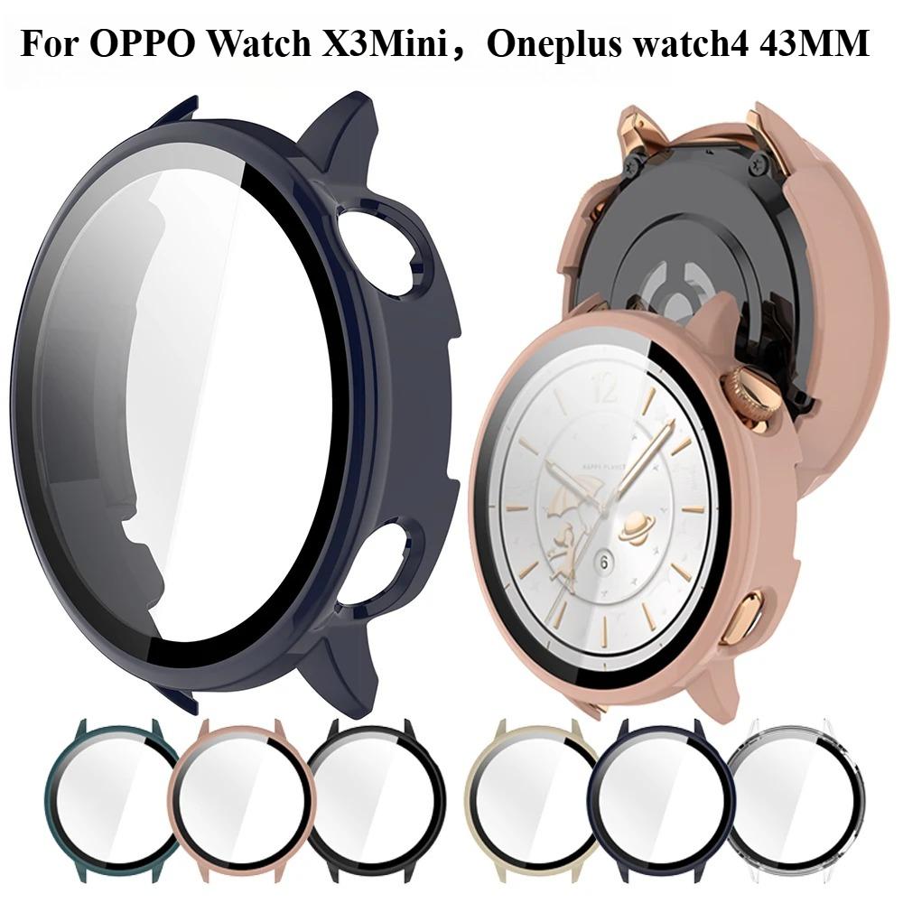Case For OPPO Watch X3Mini/Oneplus Watch4 43MM Hard PC Shell With Tempered Glass Film Protective Watch Cover Protection