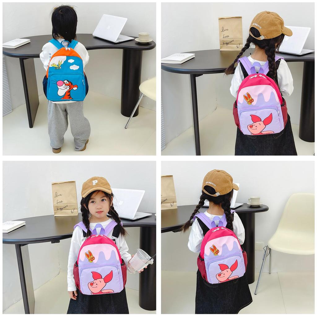 Cute Cartoon Pattern Nylon Kindergarten Backpack For Boys And Girls Lightweight And Durable With Dual Shoulder Straps Perfect For School And Travel
