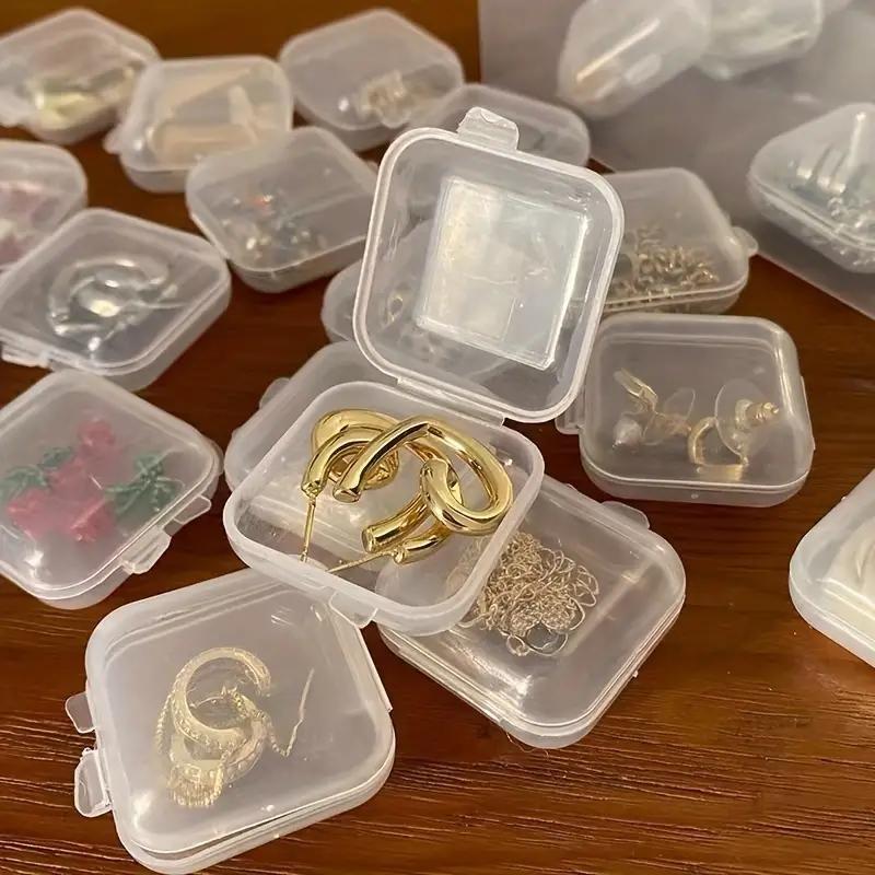 10/20 Only Mini Transparent Jewelry Organizer, Transparent Square Jewelry Box for Necklace Earring Ring Nose Nail