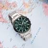 Casio EDIFICE Waterproof 100 Meters Quartz Steel Strap Men's Watch Green Dial EFR-303DB-3A