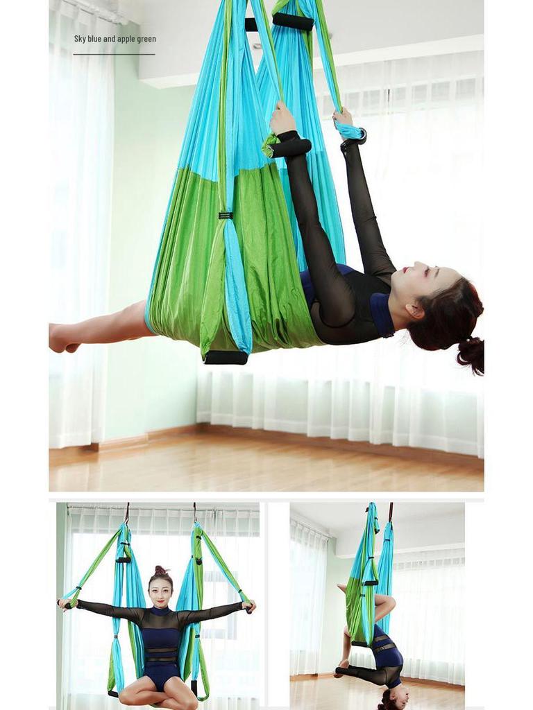 Aerial Yoga Hammock with 6 Handles - Non-Elastic Nylon for Studio Inversion Fitness