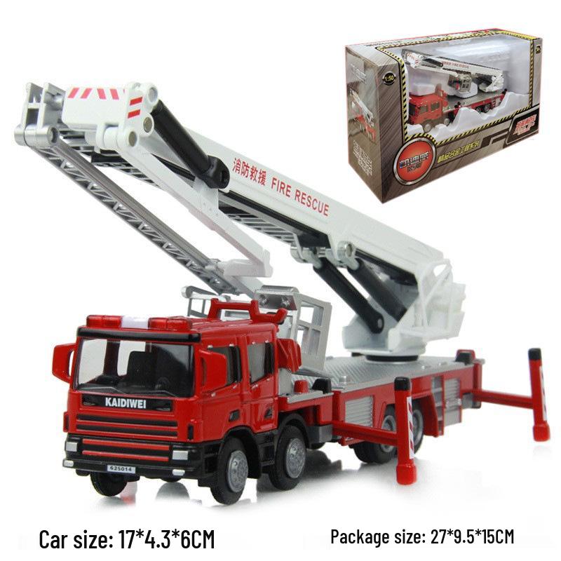 Kaidiwei 1:50 Alloy Aerial Ladder Fire Truck Model 625014