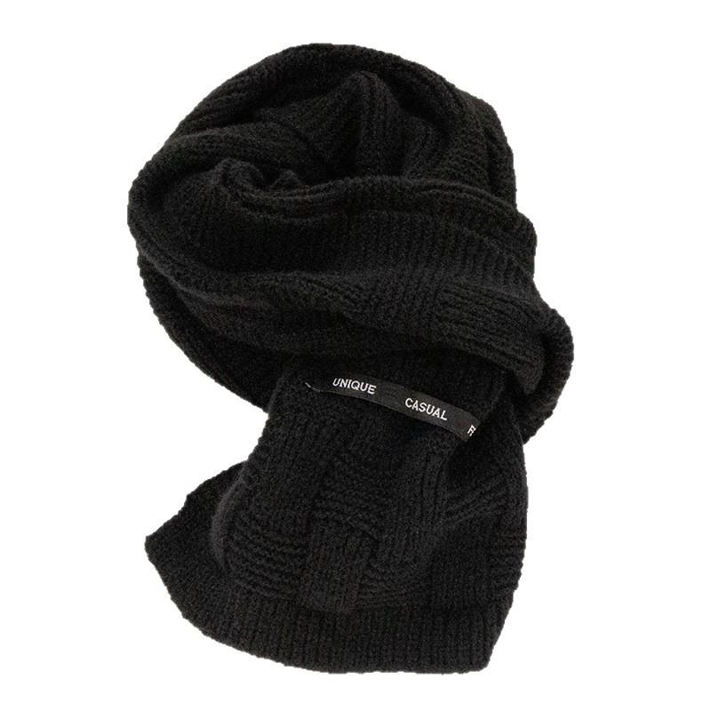 Ankola Women's Red Wool Scarf: Trendy Solid Bordeaux Knit, Cozy for Annual Meetings & New Year in Korean Style