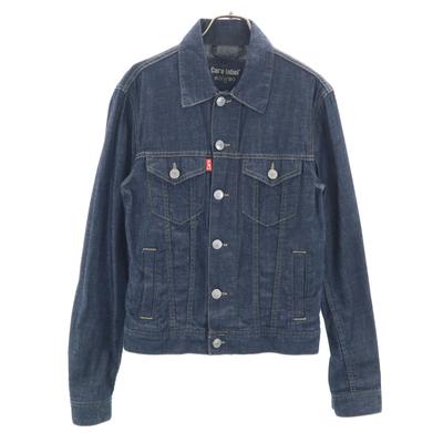 BAKIM ETİKETİ İtalya'da üretilmiştir Denim Ceket XS İndigo Denim ceket kamyoncu Erkek Kullanılmış