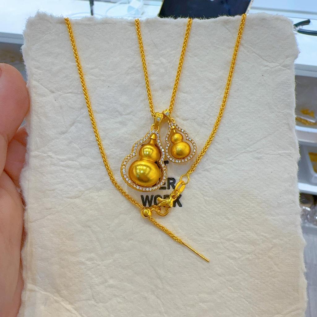 Gold-Plated Necklace: Strong Color Preservation, Pixiu Vajra Design, Diamond Pendant, Stackable Luxury Clavicle Chain, Wei Xue-Inspired Style
