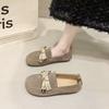 Doudous neue flachsohlige lässige Retro-Freizeitschuhe mit Schleife und weicher Sohle für Röcke und als einzelne Schuhe