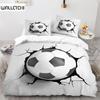 3D Soccer Duvet Cover Set King Queen Full Size Football Pattern Polyester Bedding Set For Kids Teens Adults Comforter Cover