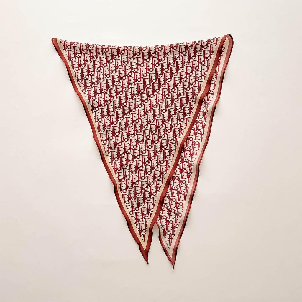 Retro Cashew Print Silk Scarf Accessories Rhombus Versatile Triangle Scarf Spring And Summer Thin Out Clothing With Shawl